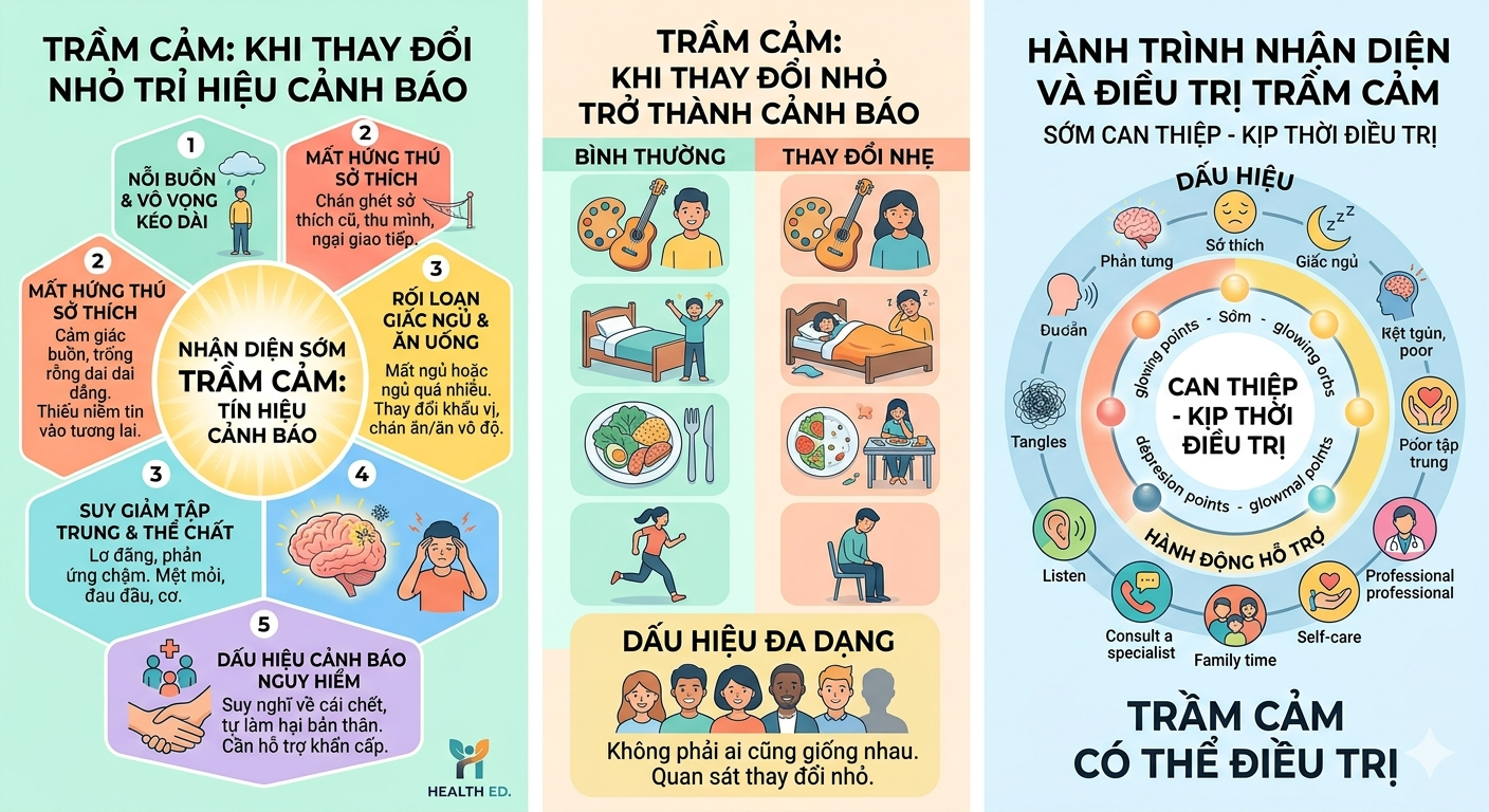 Nhận diện sớm trầm cảm: Khi những thay đổi nhỏ trở thành tín hiệu cảnh báo